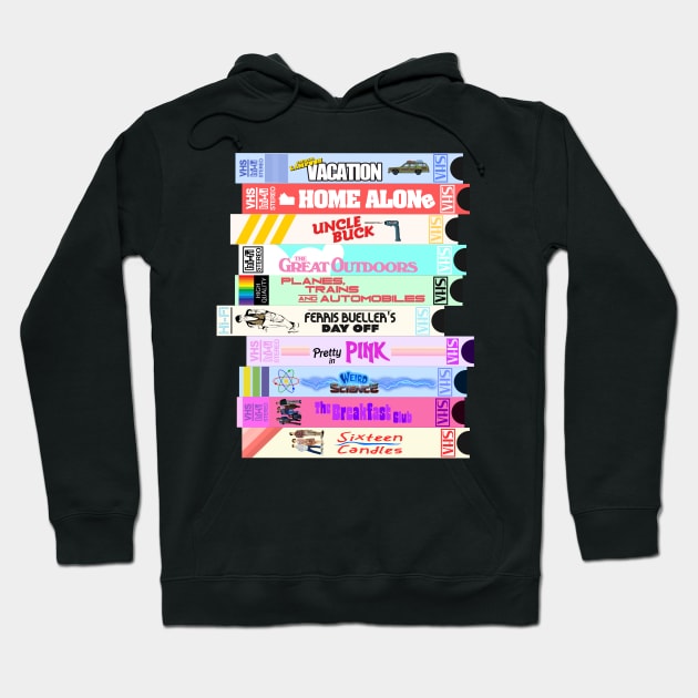 Retro 80s Movies VHS Stack Hoodie by darklordpug